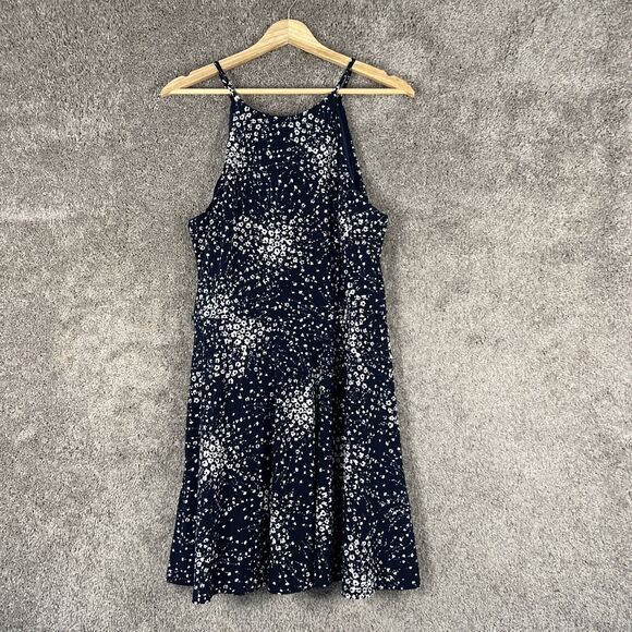 Fortune + Ivy Dress Womens Large Blue Floral Spaghetti Strap Flair Stitch Fix - Picture 1 of 14